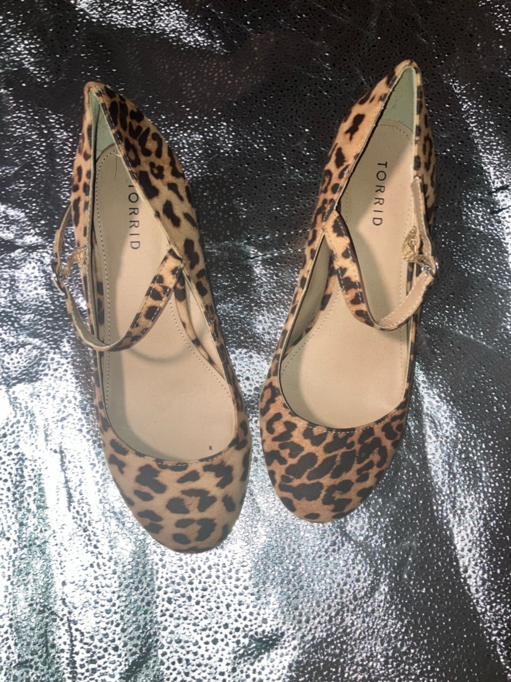torrid Leopard Print Mar Jane block Ankle Strap Heels